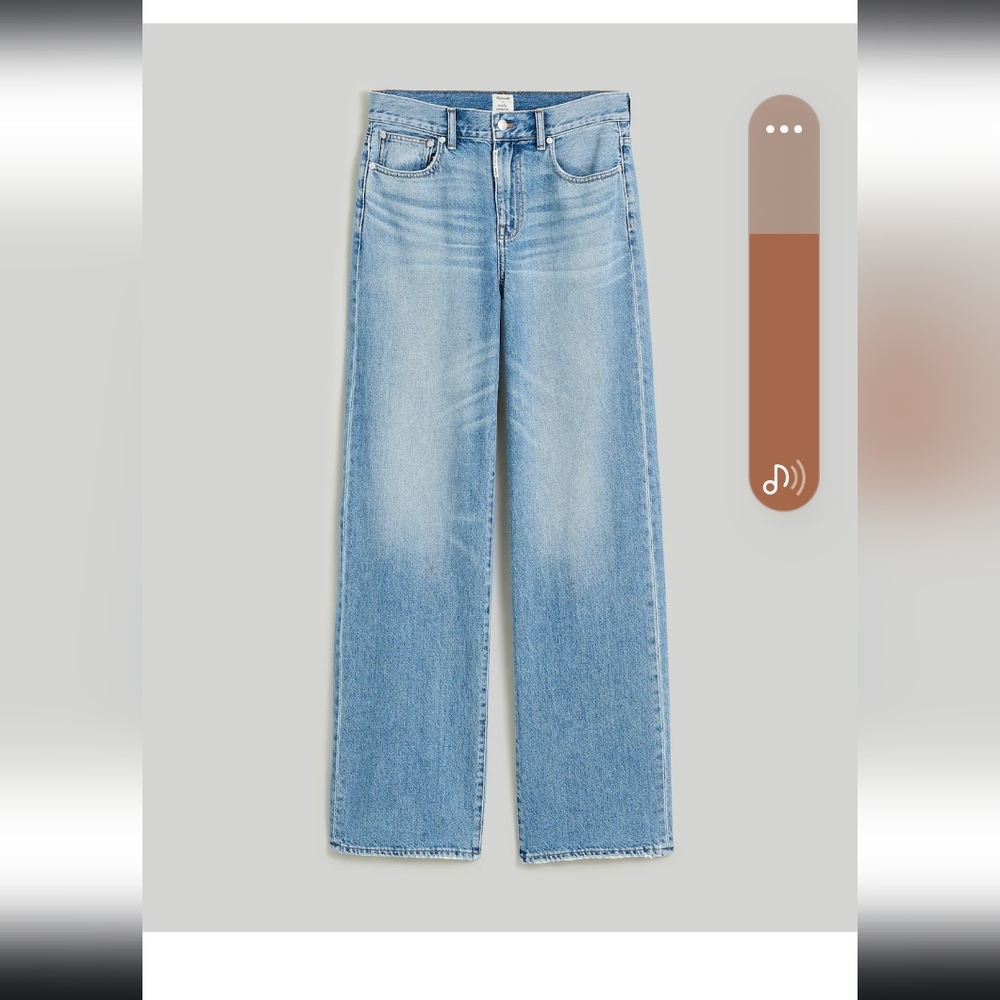 madewell x molly dickson low rise baggy wide leg jean size: 27 color: andra